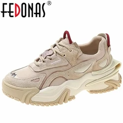 FEDONAS Fashion Chunk Platforms Sneakers Genuine Leather Comfort Casual Shoes Woman Flats Platforms Spring Summer Sneakers