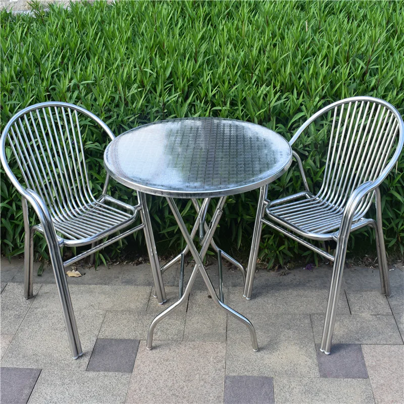 Stainless steel thickened 304 small chair household dining chair simple modern folding chair outdoor single back  seat