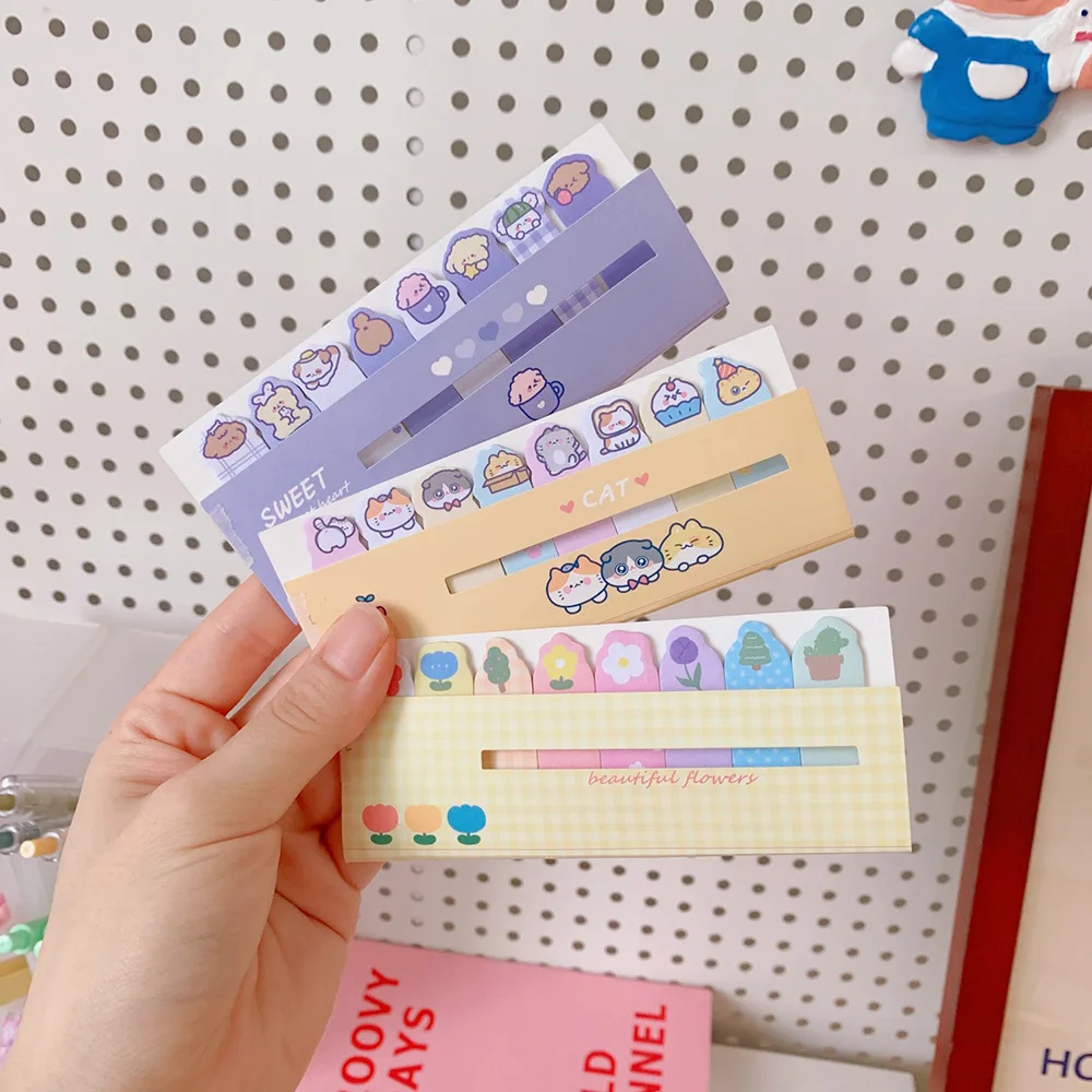 Kawaii Mini Animals Girl Index Memo Pad Sticky Notes To Do List Planner Sticker Page Flags Decor Stationery Cute School Supplies