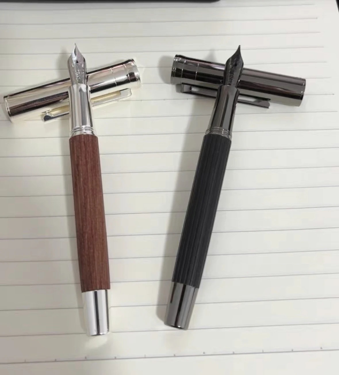

Hongdian 1866 Fountain Pen Original Wood Black Sandalwood Retro Ink Pen for Writing Business Office School Supplies Stationery