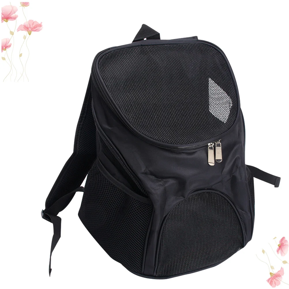 

Pet Backpack Outdoor Dog Carrier Lightweight Portable Breathable Front Back Pack Black with Foot Pad for Dogs Up to 3kg