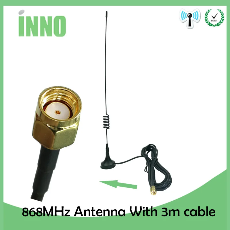 Eoth 868Mhz Antenna 900 1800 Mhz GSM 3G 5dbi SMA FEMale IOT 300cm Cable 868 915 mhz antena Sucker Antenne base magnetic antennas