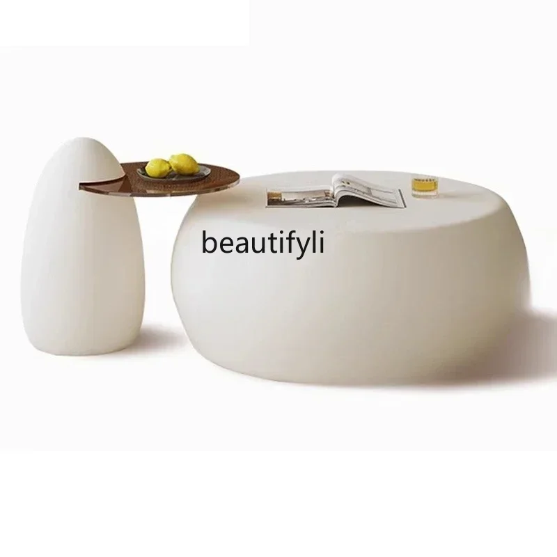 

French cream style coffee table TV cabinet combination living room small apartment wabi sand wind, chess coffee table