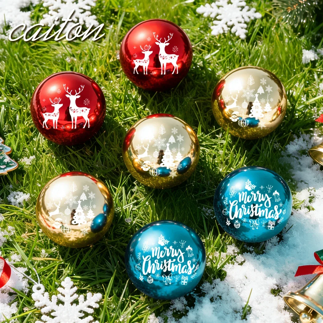 Caiton Korean Park Golf Ball Christmas Gift Set 6 Balls 6cm 2.36in Red Gold Blue Festive Merry Christmas Holiday Present