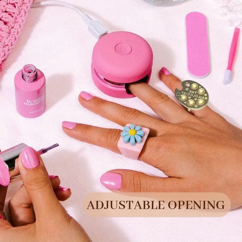 Anneau en métal Nail Art peinture Palette artiste professionnel bout des doigts ongles Palette portable or bagues manucure outils Mini