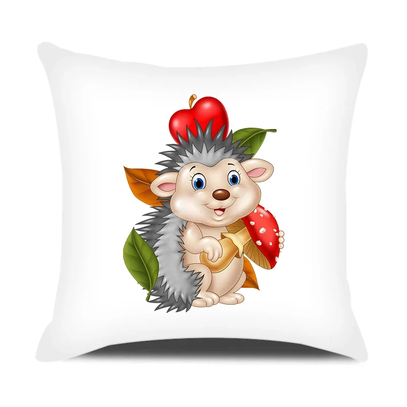 غطاء وسادة لطيف على شكل فطر مع طباعة قطيفة قصيرة لتزيين أريكة غرفة المعيشة وغطاء وسادة مزخرف