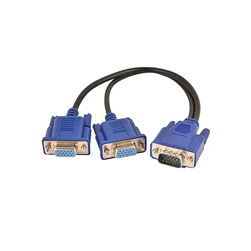 Cavo Splitter VGA 1 Computer a doppio adattatore per Monitor 2 Y Splitter maschio a femmina cavo VGA per PC