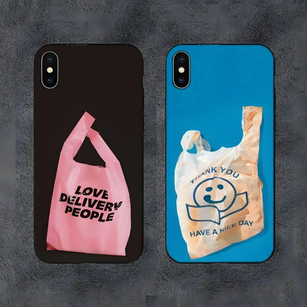 

Creative Plastic Bag Phone Case For Samsung S25,S24,S22,S23,S30,Ultra,S20,S30,Plus,S21 Fe,10,9,5G Silicone Cover