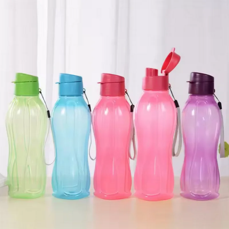 Flasche Kunststoff Wasser Flasche Tragbare Outdoor Sport Wasser Tasse Große Kapazität Einfarbig Raum Tasse Kunststoff Drink