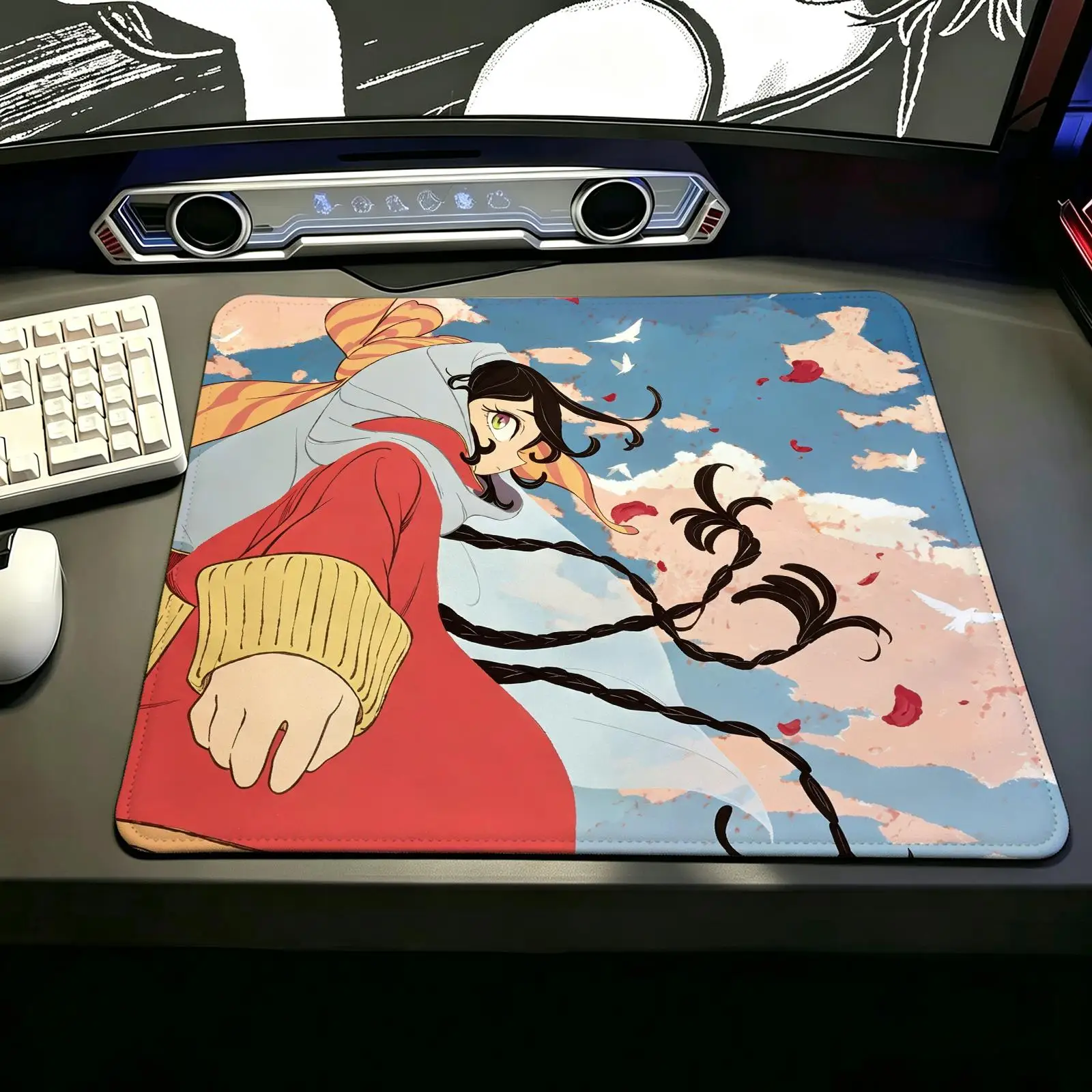 Gaming Mat,Reinforced Stitched Edge,A Witch's Life in Mongol Portable Non‑Slip Pad for Laptop Office & E‑Sports Game Play