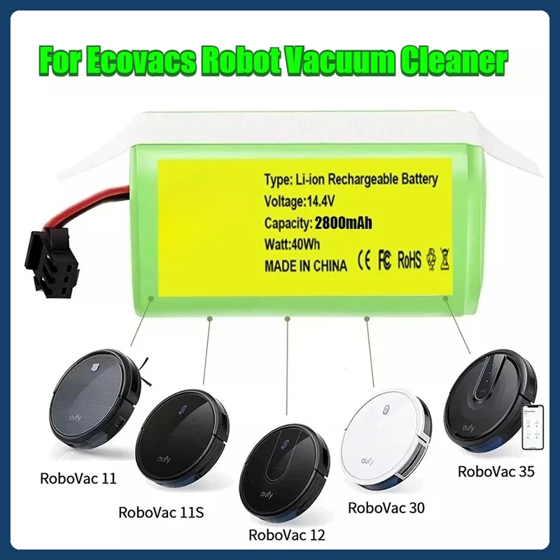 

For Ecovacs Robot Vacuum Cleaner Accessories - Universal Lithium Battery for CEN360/361/DN620/DH43/5bitenen