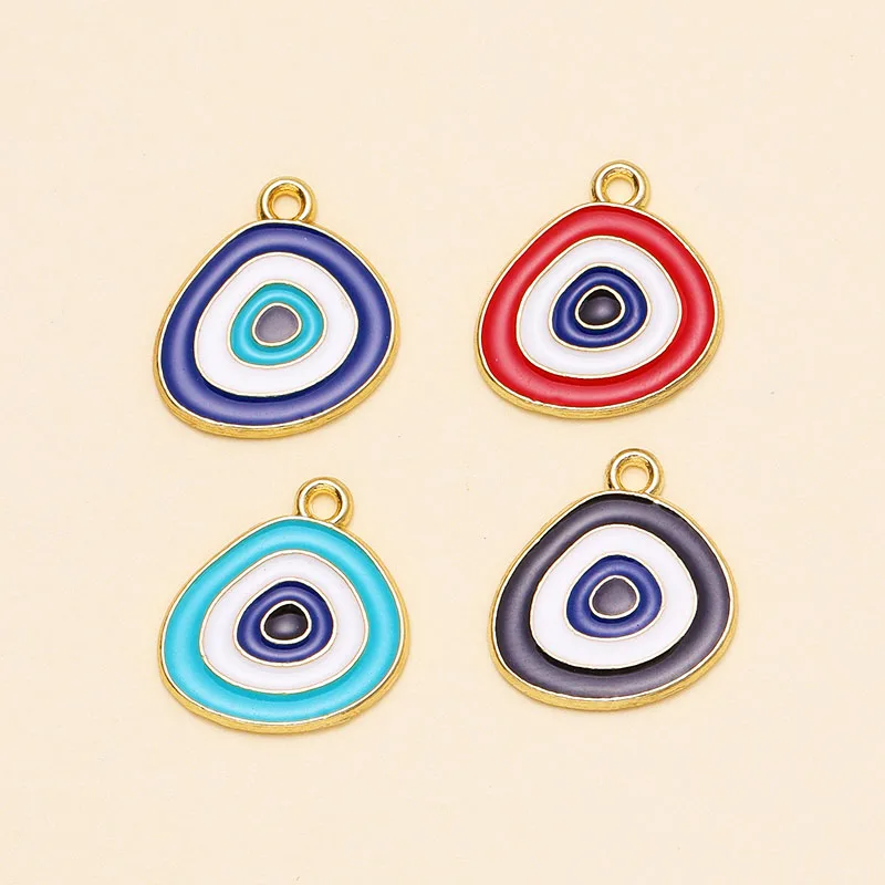 Silver Plated Alloy Evil Eye Charms for DIY Jewelry Making