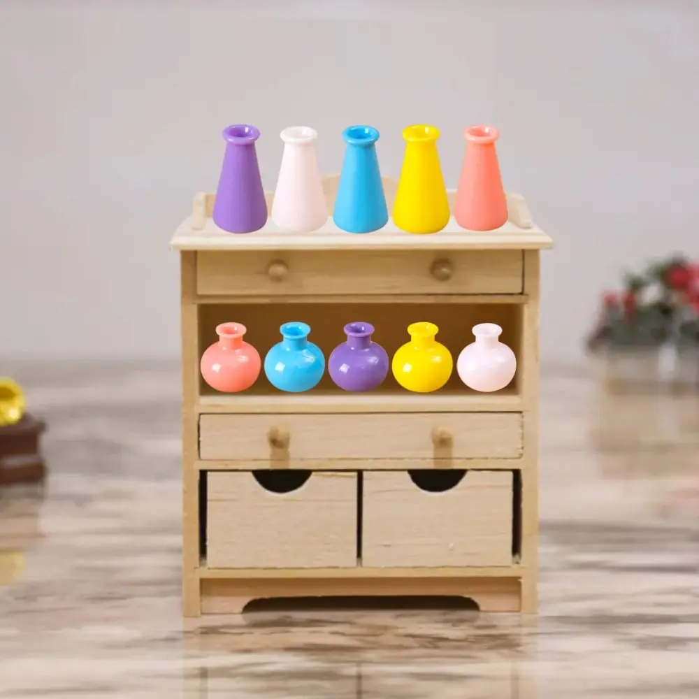 Cute Simulation Color Decoration Vase DIY Handmade Doll House Vase Gift Miniature Decoration Pieces Miniature Figurines
