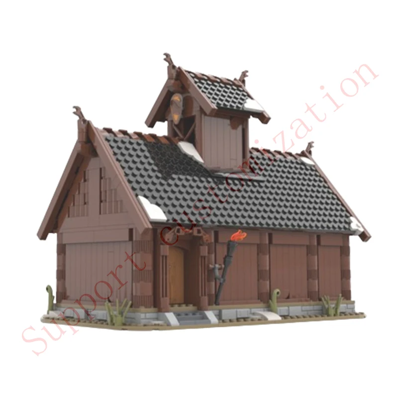 Bloco de construção de pequenas partículas para crianças, casa medieval, Street View Puzzle, brinquedo DIY, modelo spot, Cr