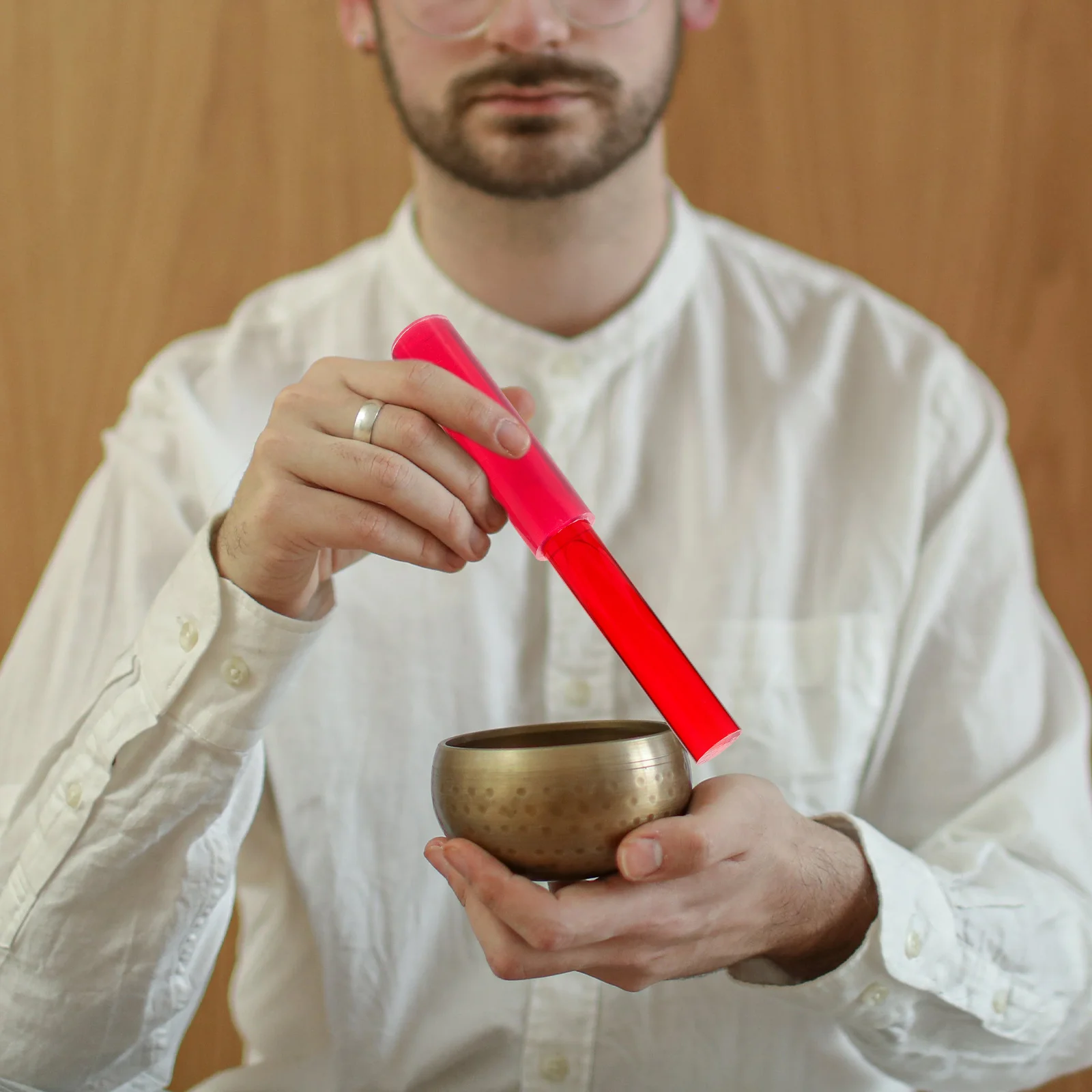

Crystal Singing Mallet Red Acrylic Rubber Meditation Music Instruments Sound Strikers Sticks Bowl Mallet Accessories