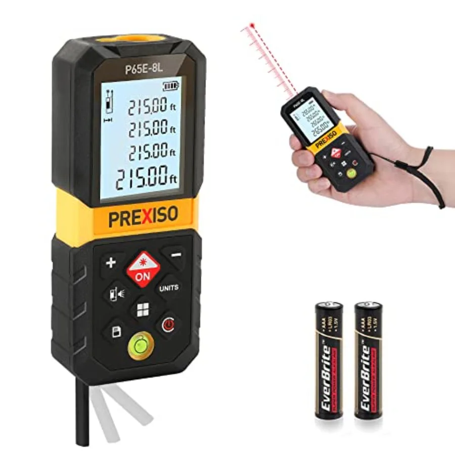 

Laser Measure 215Ft Laser Measurement Tool with Extension for Diagonal Measuring in Ft/Ft+in/in/M Units - Pythagorean Mode Area