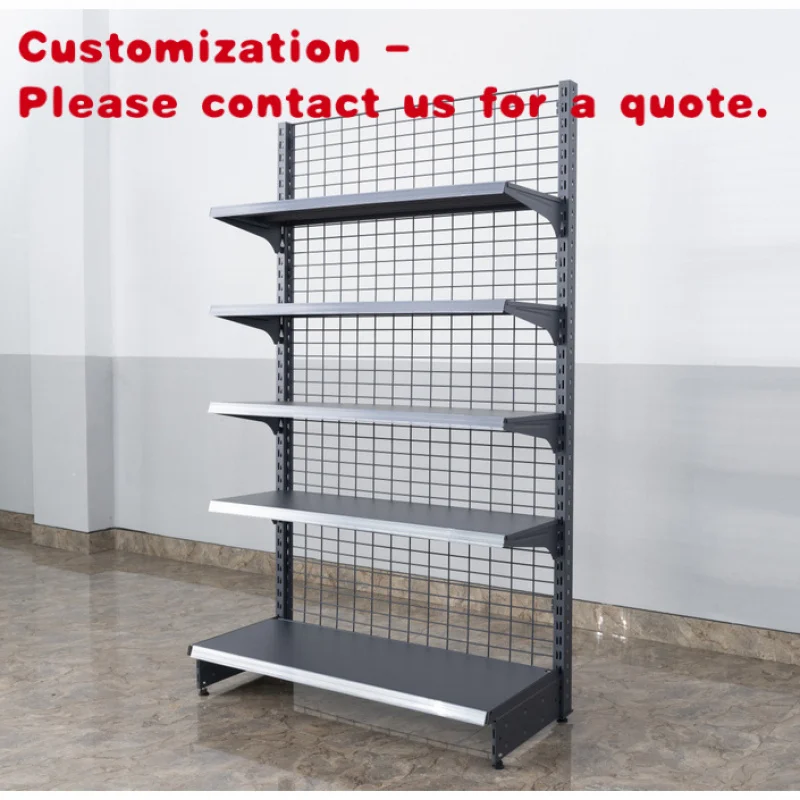 

custom.Hot Sale Supermarket Metal Shelving Display Grocery Store Shelf Wire Mesh Back Panel Supermarket Shelf Price