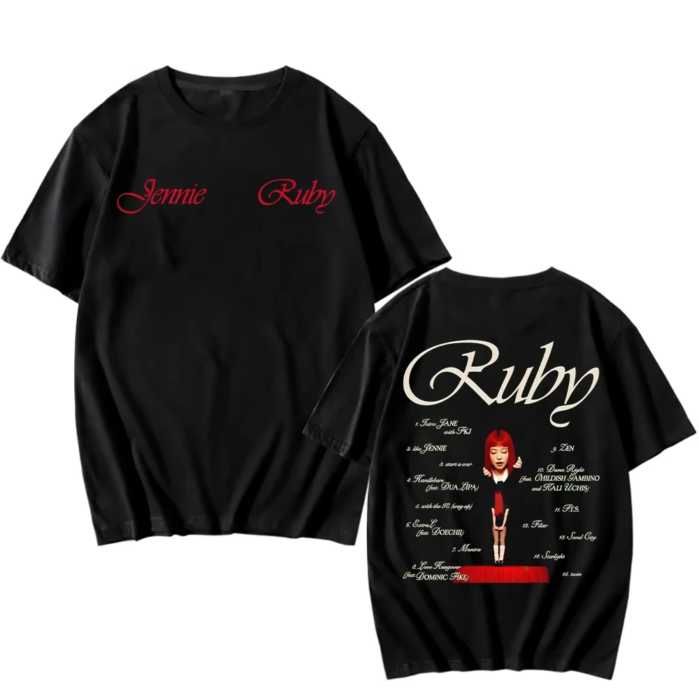 Sommer-Damen-T-Shirt Jennie Ruby Album Bedrucktes T-Shirt Jennie Pretty Girl Mantra T-Shirt Bedrucktes T-Shirt Street Fashion – Detail 2