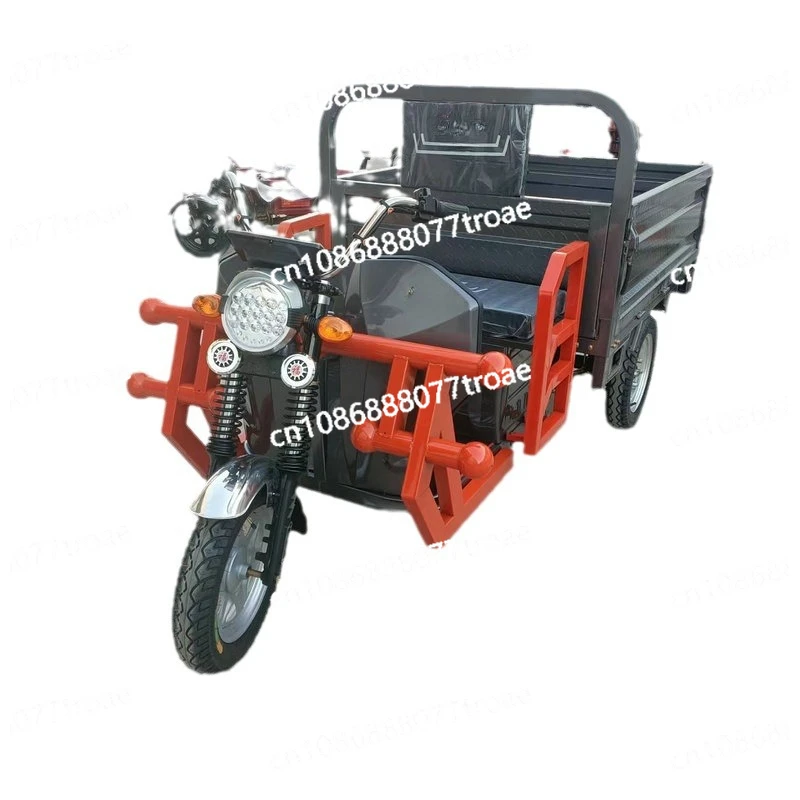 1.6-meter steel plate tank electric tricycle, agricultural freight king high-power traction electric scooter