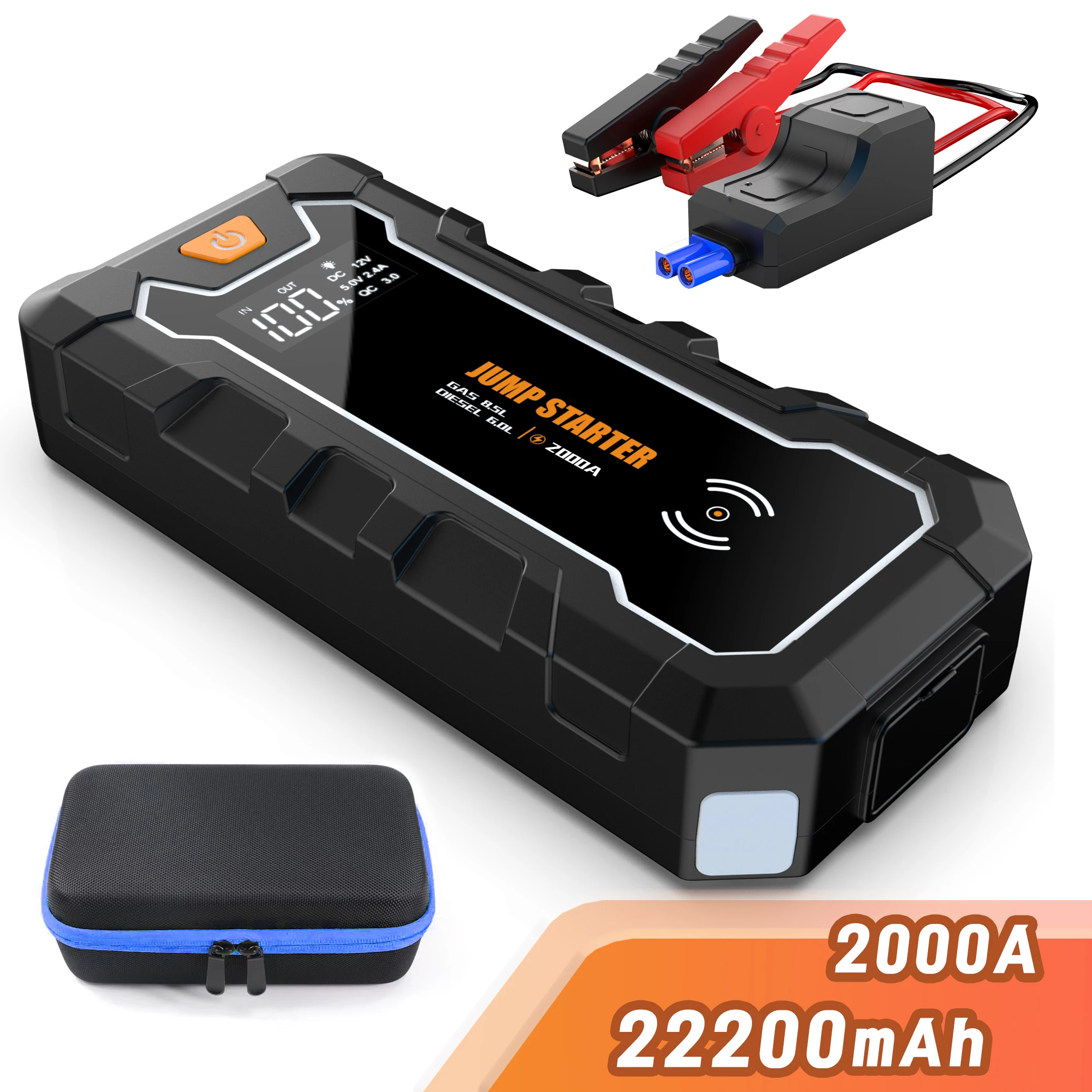 Pularos auxiliary battery emergency start-up jump Starter + Smart Jump cable + Pau bag 22200mAh