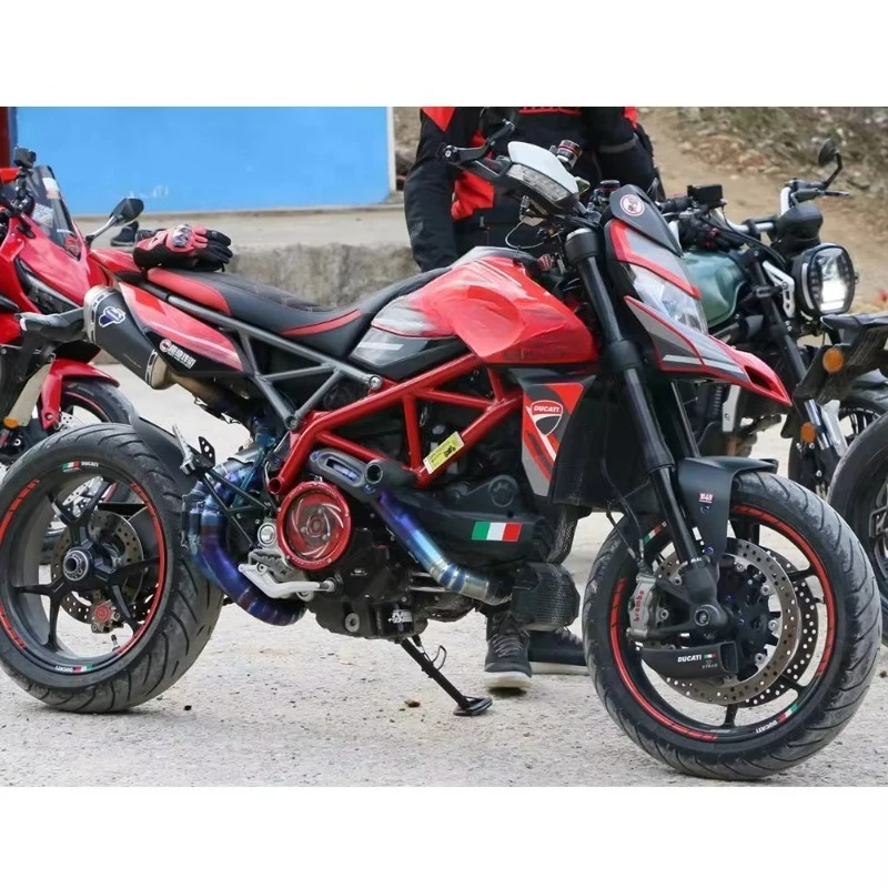 

Motor cycle Muffler Exhaust Full System for DUCATI Hypermotard 950 Without Y-tube Titanium Alloy Exhaust Muffler Esc ape Pipe