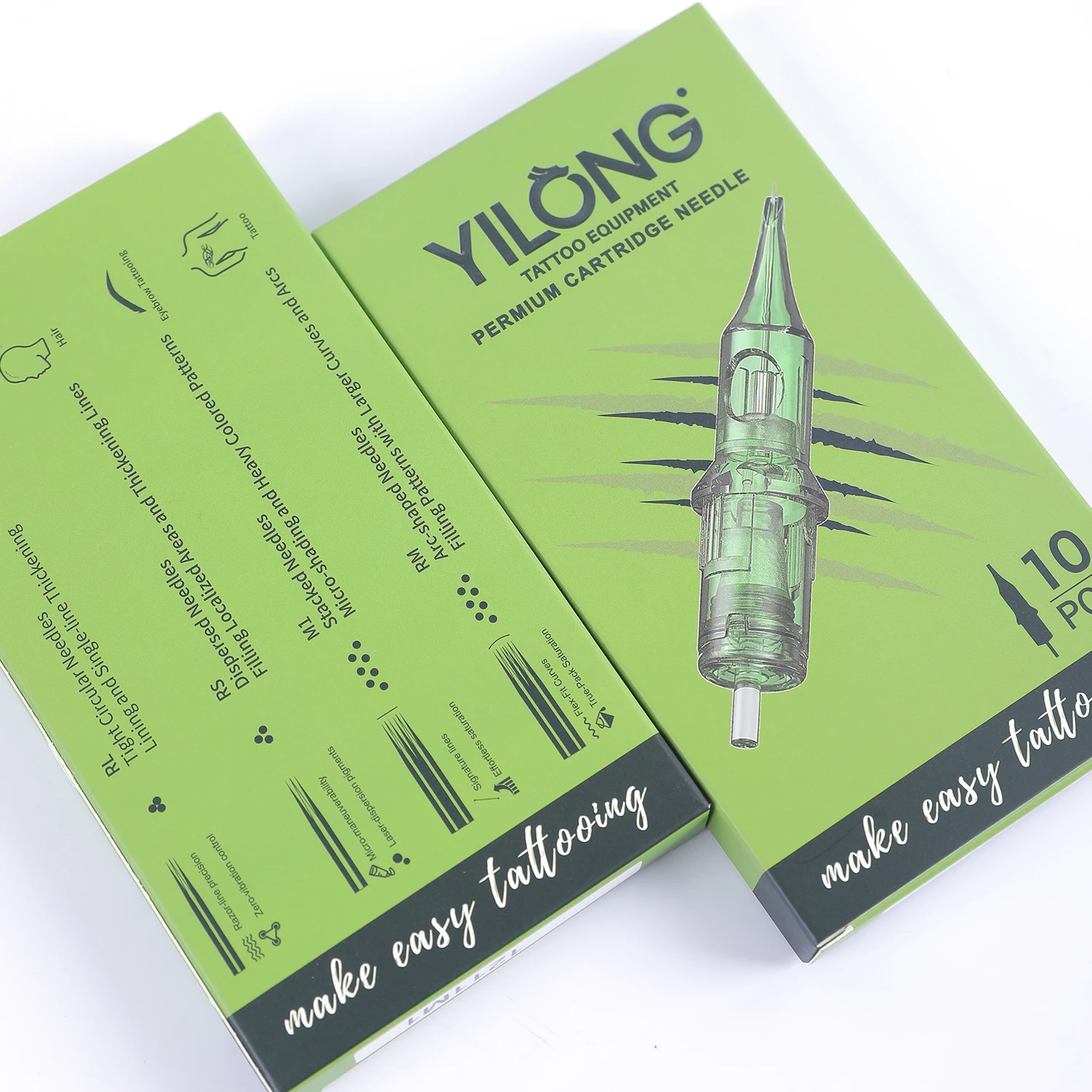 

Yilong 10PCS Tattoo Cartridges Needles Disposable RL/RS/RM/M1 With Membrane Professional Sterilized Safety For Tattooist Supply