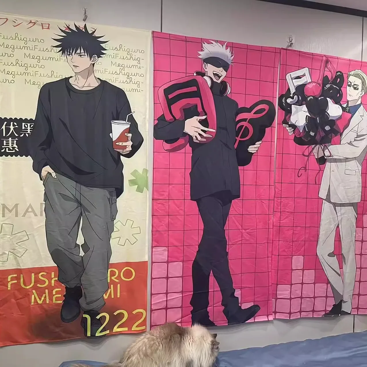 Anime Jujutsu Kaisen Fushiguro Megumi Satoru Gojo Cosplay Background Cloth Playbill Life-size Posters Room Decoration Xmas Gift