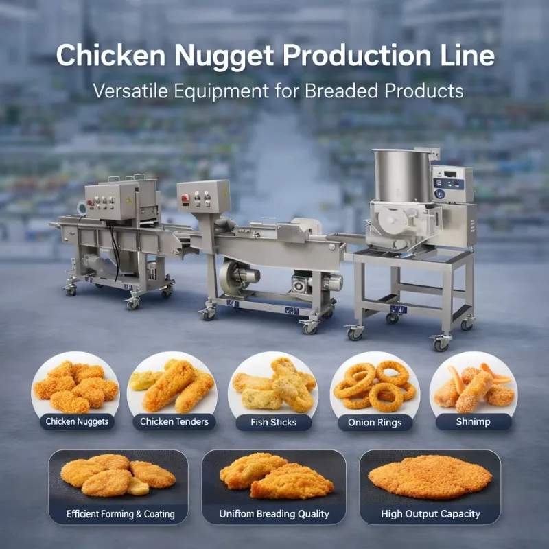 Custom High Capacity Fully Automatic Chicken Fish Patty Production Line Motor Driven Frozen Food Factory Processing Equipment