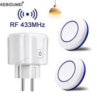 RF 433MHz Wireless Remote Control 220V 110V Relay Receiver Smart Socket Electric Plug Electrical Outlets For Light Lamp Home