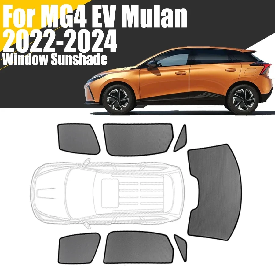 Custom Magnetic Car Window Sunshade For MG4 EV Mulan 2022 - 2024 MG 4 Curtain Mesh Front Windshield 2023
