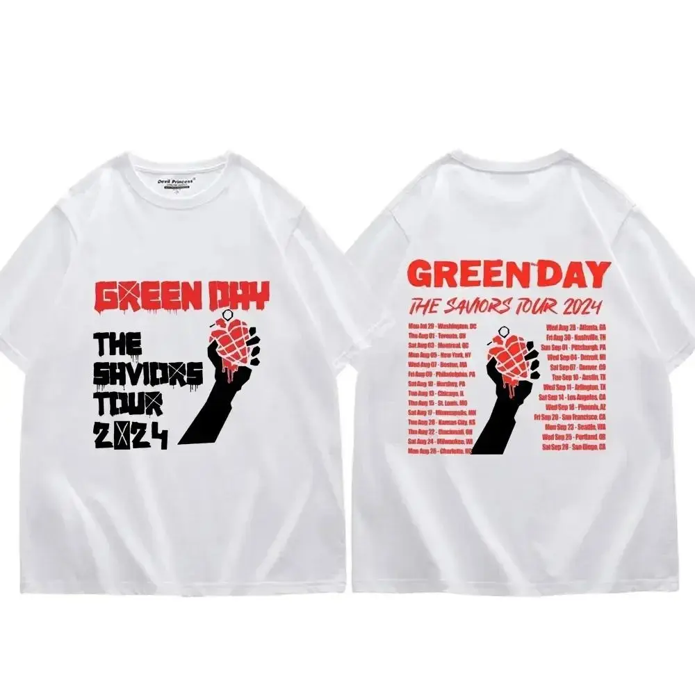 

Футболка унисекс хлопковая с коротким рукавом, с принтом рок-группы зелёного дня