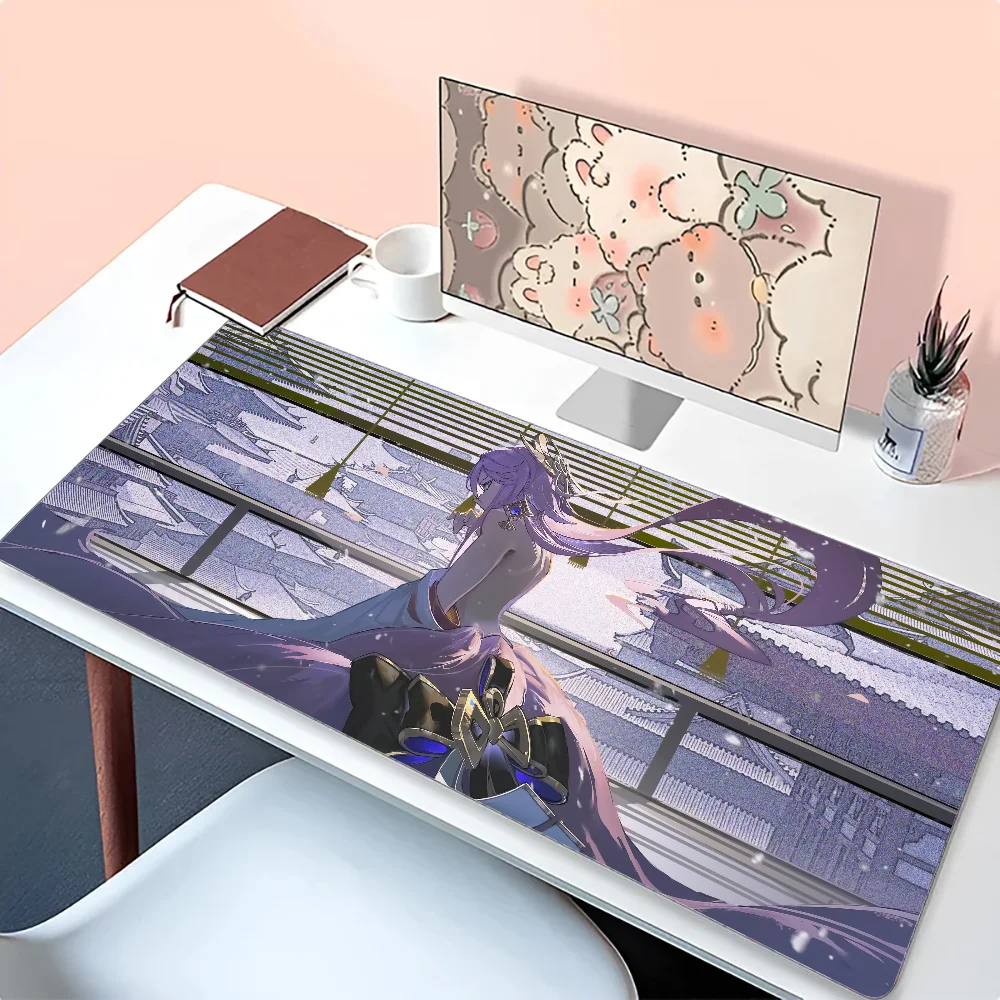 Yae Miko Genshin Impact tappetino per Mouse tappetino per Mouse tappetino da scrivania con accessori per giochi Pad Prime Gaming XXL Keyboard Pad