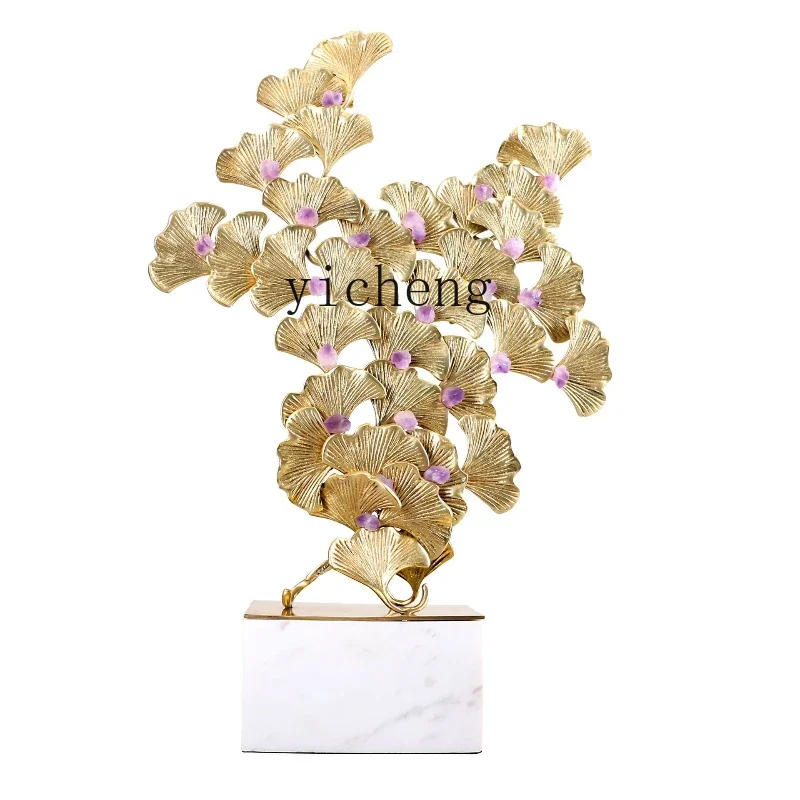 XL ginkgo biloba ornament living room high-end large high-end art housewarming crafts