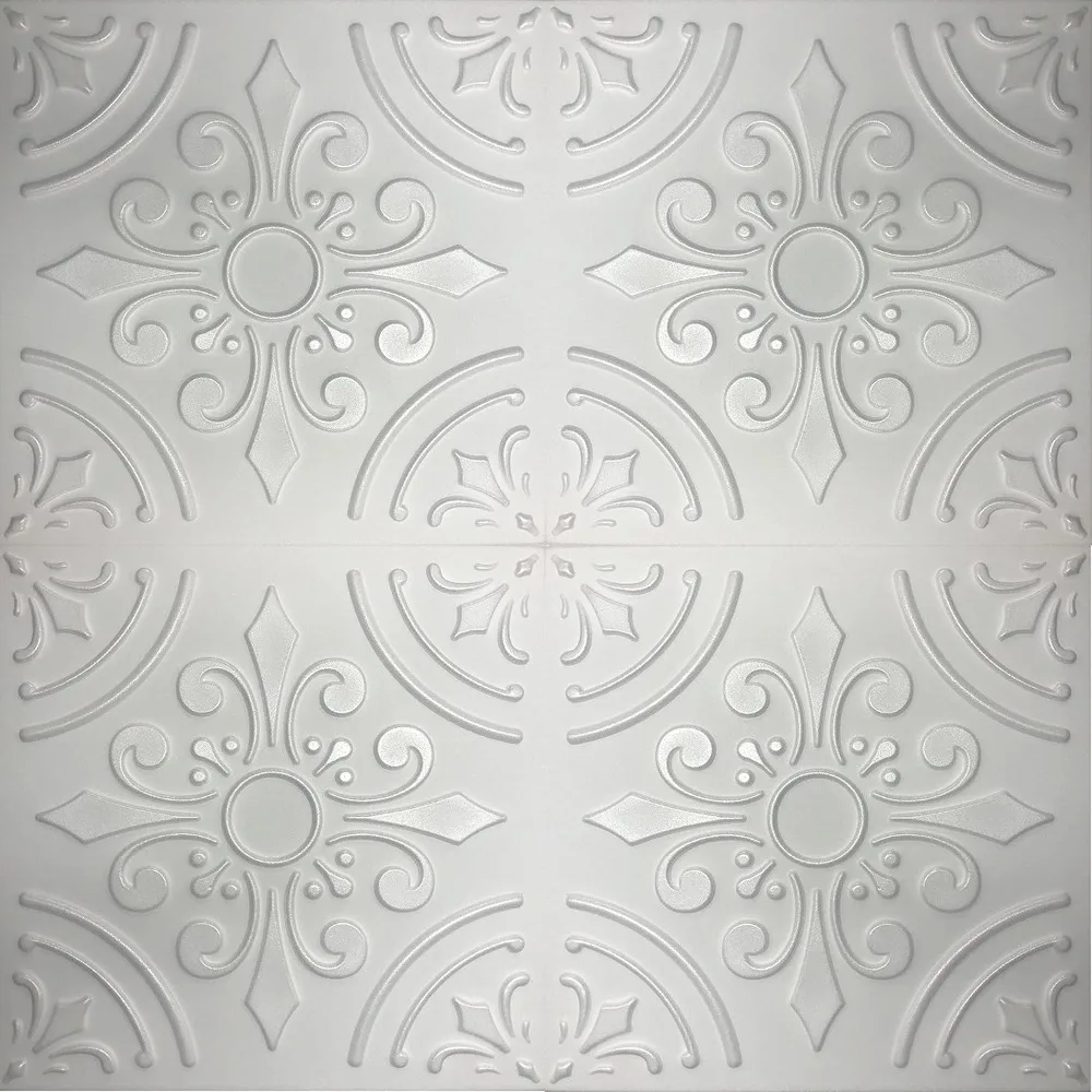 Carrelage de plafond en mousse - Harmony Design - Carreaux de plafond en polystyrène blanc 3D - 20x20x0,40 (88)
