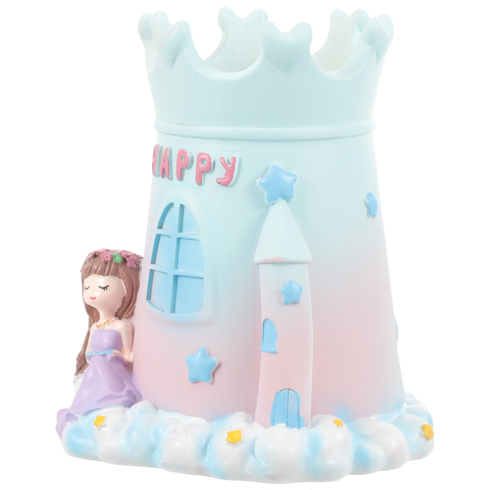 

Cute Girl Holder Blue Cartoon Resin Desk Organizer Marker Storage Organizer Storage Pencil Accessory Kids Art Supplies Marker