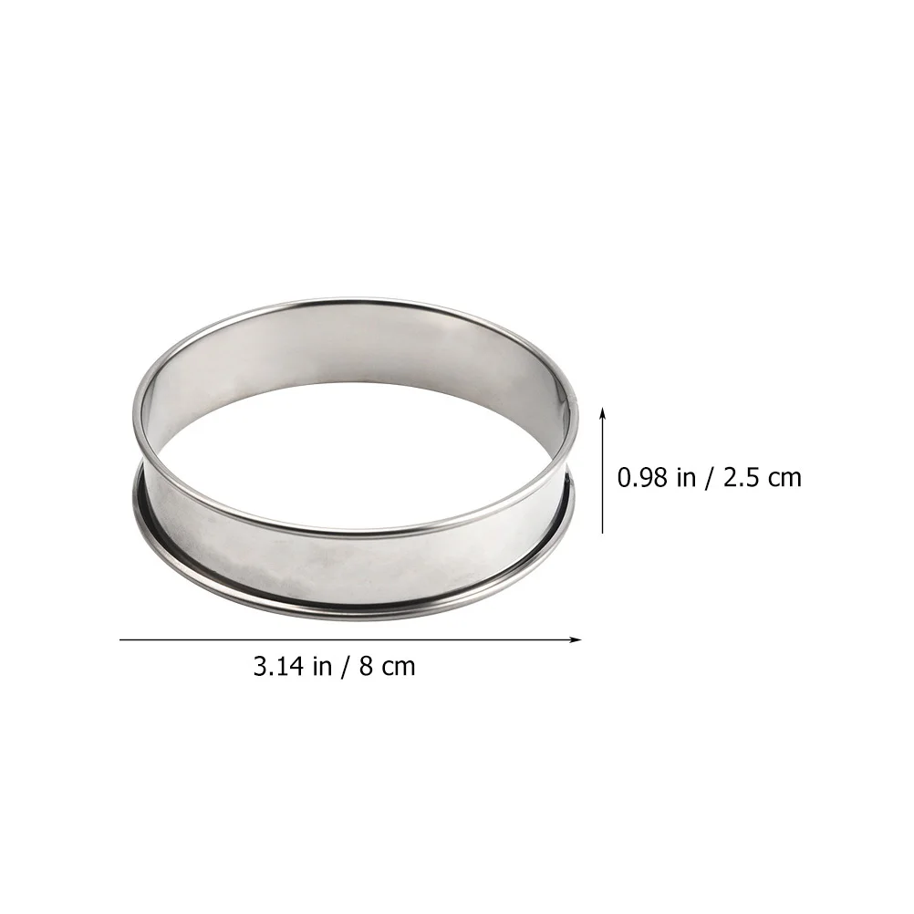 

6Pcs Stainless Steel Cake Mousse Mold Reusable Non-Stick DIY Baking Ring for Mousse Donut Dessert Kitchen Tool