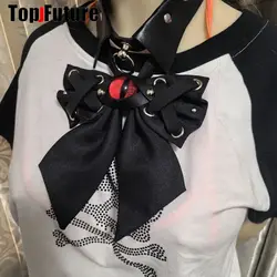 Women Men Gothic Punk Pre-Tied Y2K Girl Boys Ties one eye devil Tie School Student Uniform Necktie Accessories Wholesale Ties