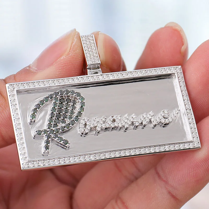 Provence S925 Hip Hop Pendant for Men Moissanite Miami Rock Pendants for Women Rapper Custom Letter Jewelry