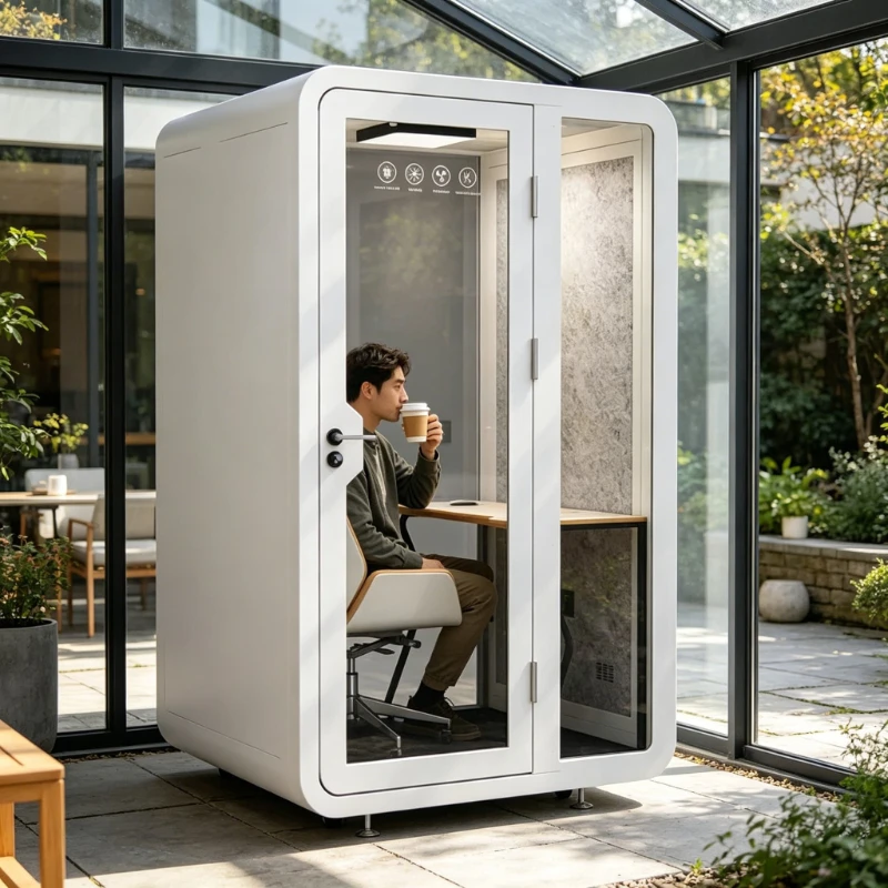 Silent Cabin Customized Acoustic Movable Video Conference Pod Office Privacy Modular Sound Blocking