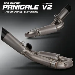 Slip On Line For Ducati Panigale/Streetfighter V2/V2S 2020-24 Motorcycle Exhaust Tail Tube Kit Mid Pipe With S1 Project Muffler