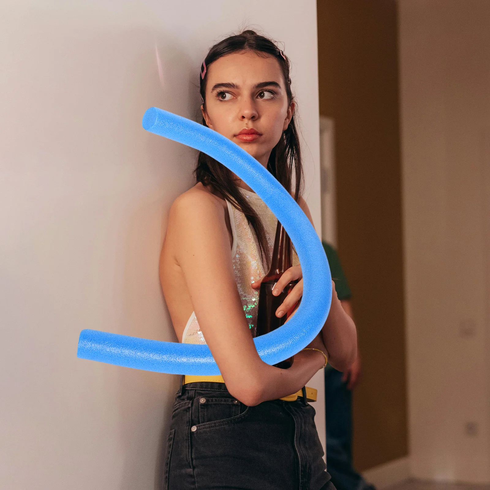 2 قطعة نودلز حمام السباحة رغوة كبيرة مشرق تعويم العصي لألعاب حمام السباحة حفلة متعة السائبة السباحة الشعرية الثقيلة #1