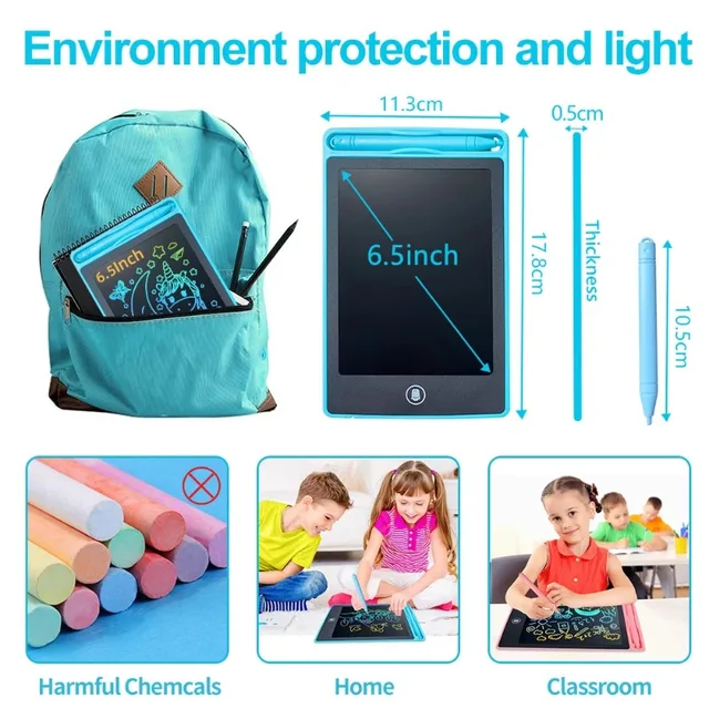 6.5 inch LCD Writing Tablet Drawing Board Kids Graffiti Sketchpad Toys Handwriting Blackboard Magic Blackboard Baby Toy Gifts 6