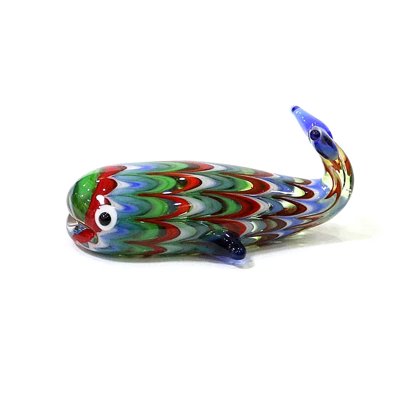 

Cute Murano Glass Whale Figurine Handcrafted Ocean Animal Statue Home Tabletop Decor Aquarium Ornament Creative Gift Collectible