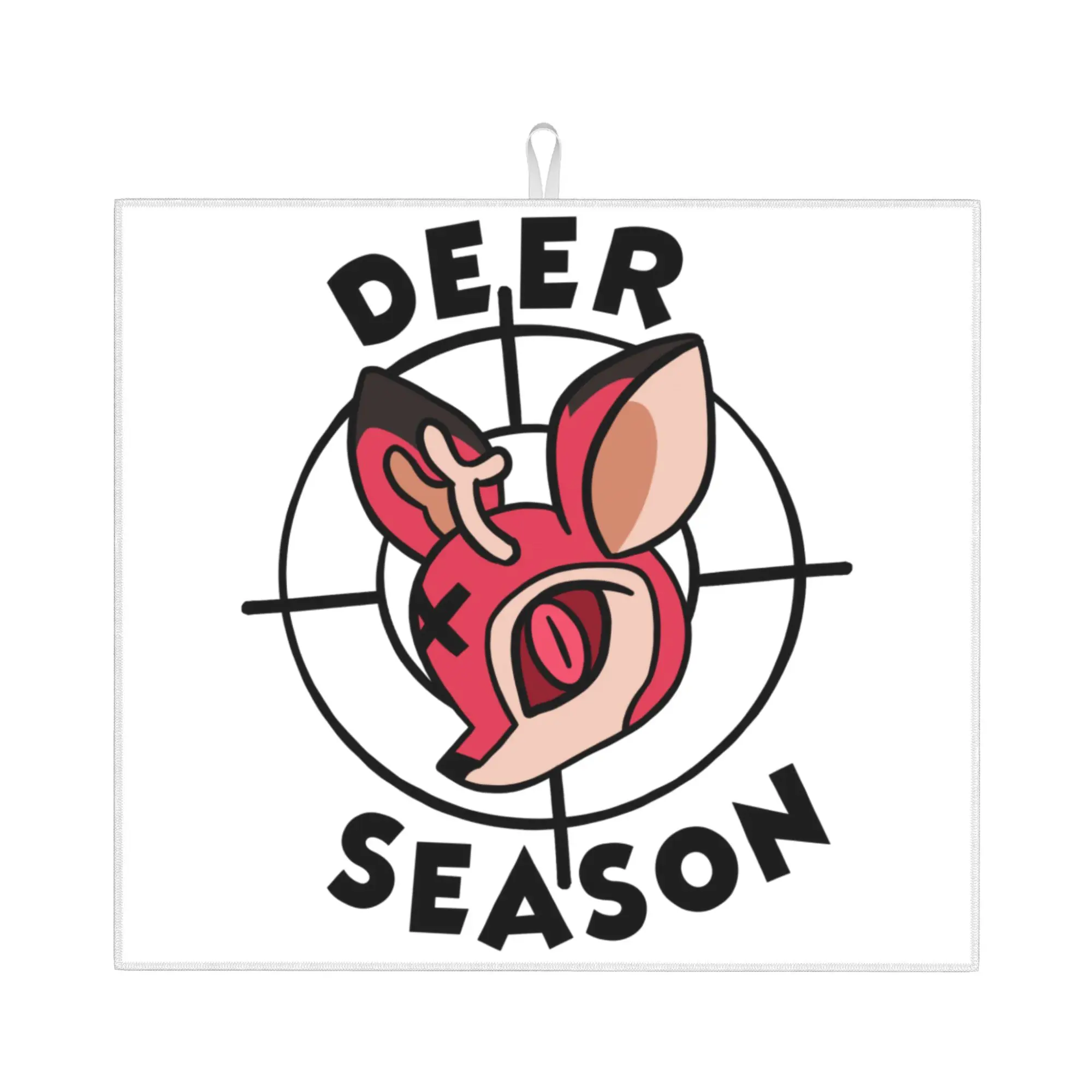 Drying Mat For Kitchen Hazbins Anime Animation Hotel Alastor Oh Deer Water Absorbent Waterproof Kitchen Counter Protector Mat