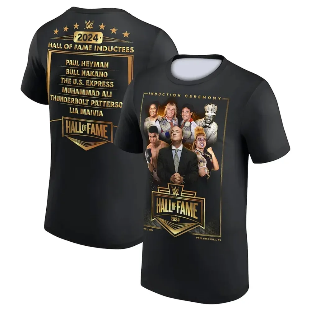 الصيف ProSphere WWE بطولة غير محاضعة حزام تي شيرت 2025 الصيف الرجال ثلاثية الأبعاد تي شيرت مطبوع Formen الشارع سترة رياضية علوية