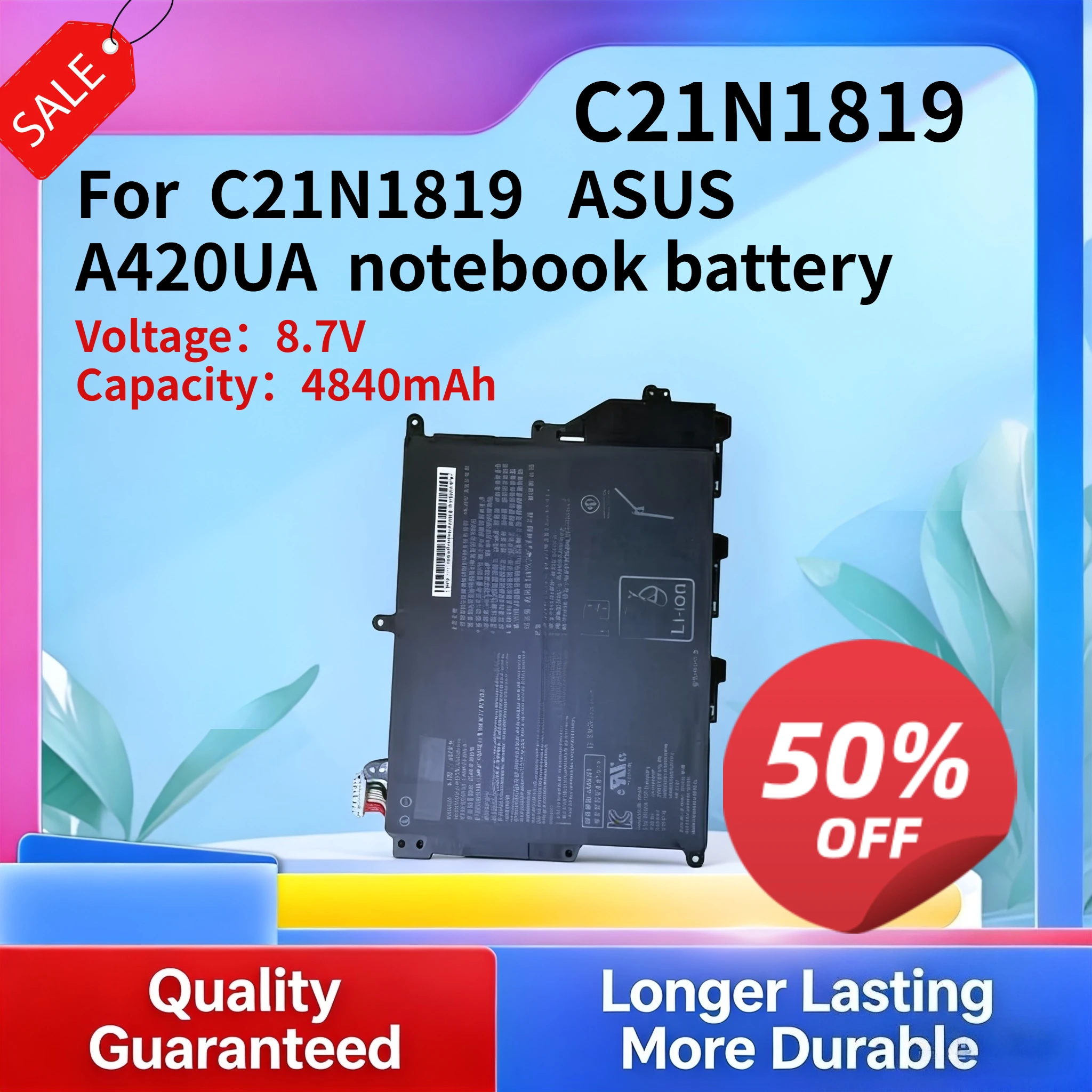 

C21N1819 5000mAh 7.6V Laptop Battery Compatible with ASUS A420UA High Quality Replacement Notebook Battery