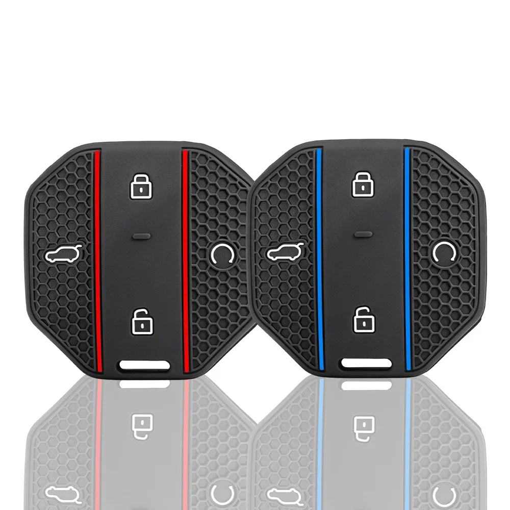 Silicone Car Key Cover for Jetour Traveller T1 T2 2025+ 2026 Freedom Freer Remote Case Shell Keychain Holder Fob Accessories