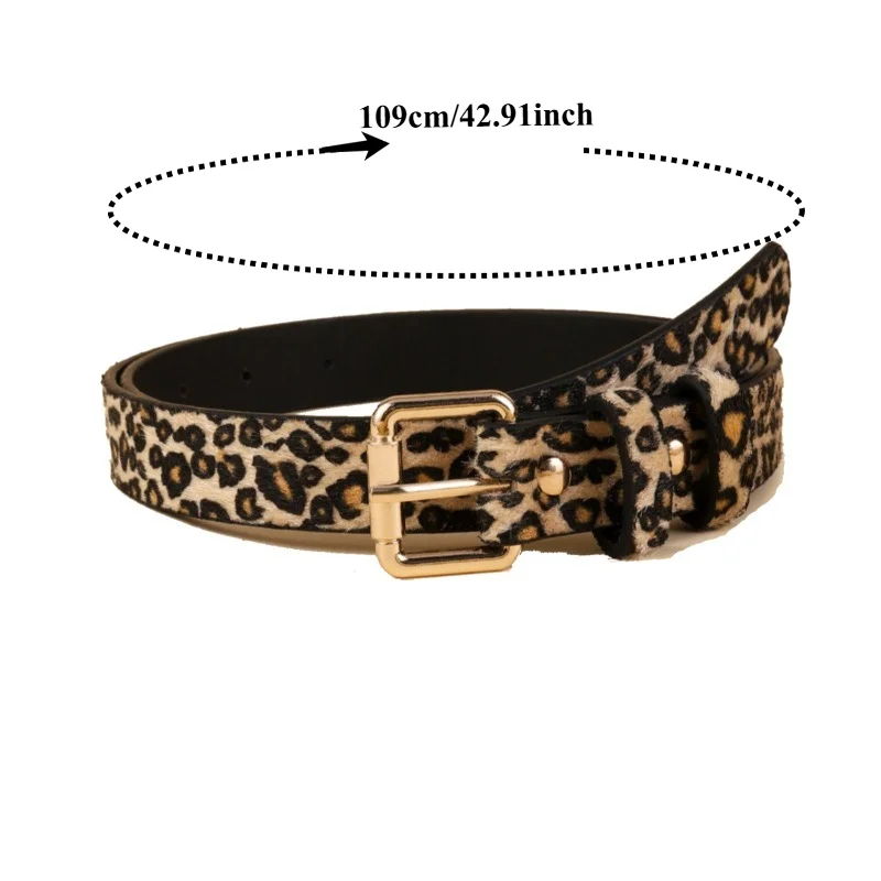 Stylish Minimalist Retro High-End Faux Animal Print Slim Belt – Unique Elegant and Versatile Women’s Leather Belts