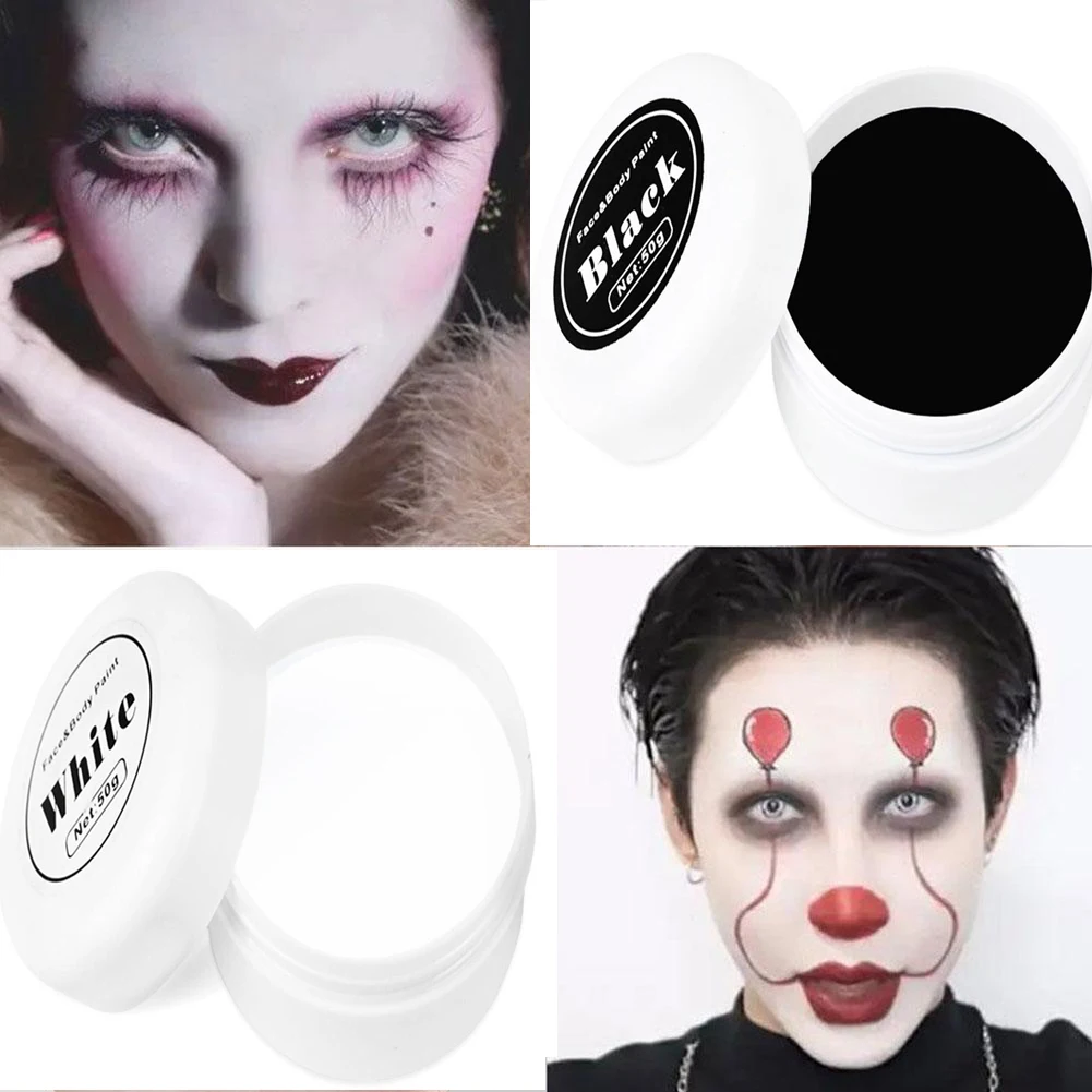 Goth blanc maquillage fond de teint crème correcteur Cosplay blanc/noir/rouge visage corps peinture Zombie maquillage crème pour le visage Halloween visage