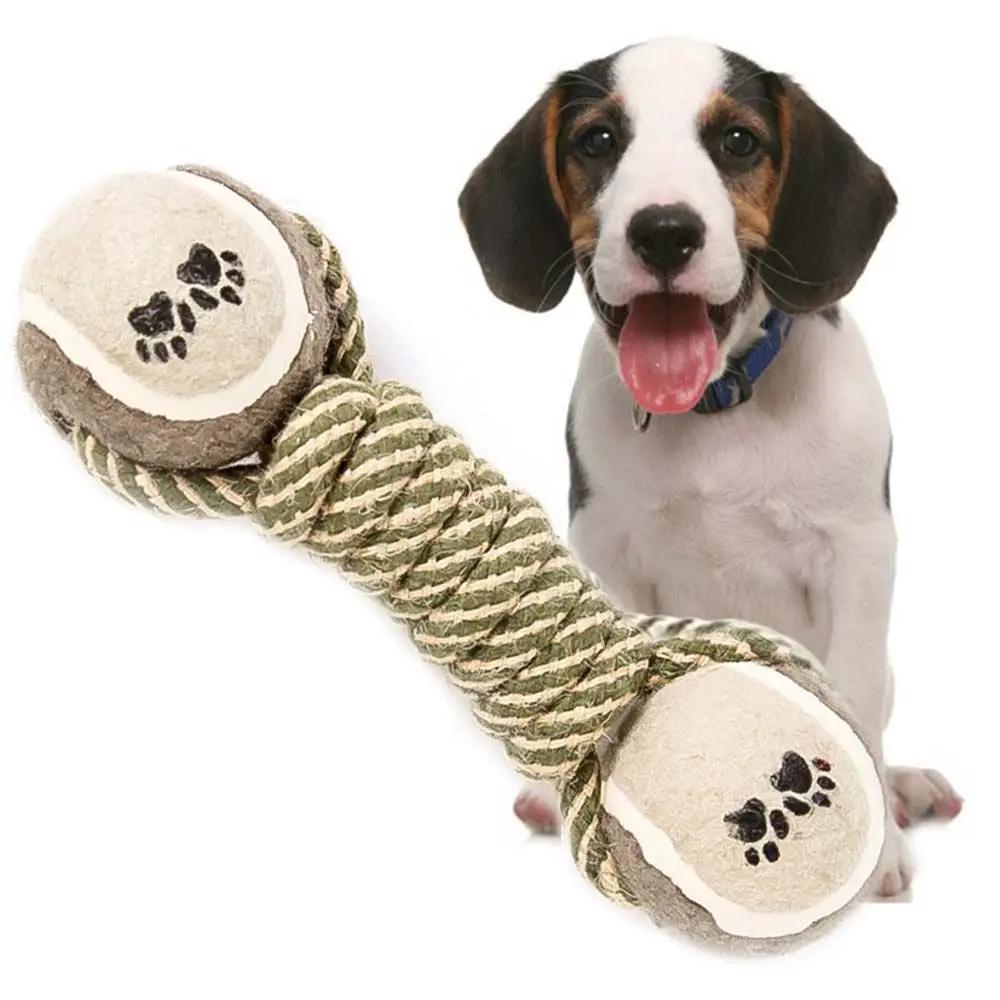 

Cotton Rope Bite Resistant Tooth Cleaner For Medium Large Dog Tennis Dumbbell Chew Pet Supplies Dog Rubbertoy Ball